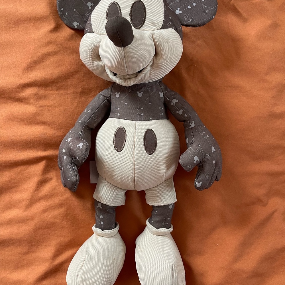 Disney Gray and Cream Mickey Mouse Plush